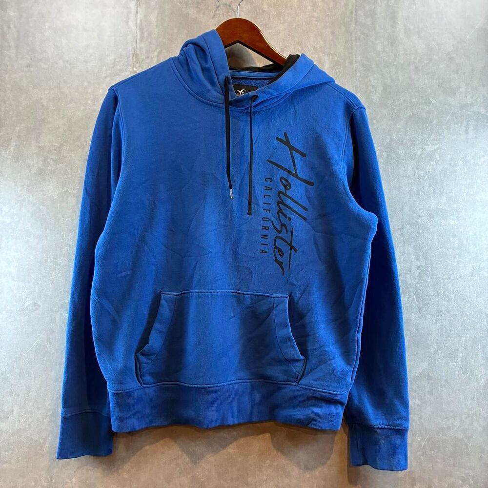 Hollister-co Men's Blue Hoodie